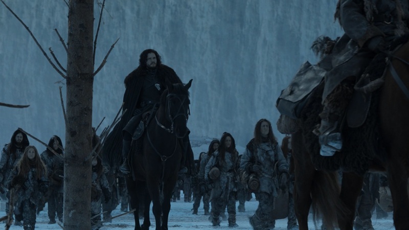Jon riding beyond the Wall