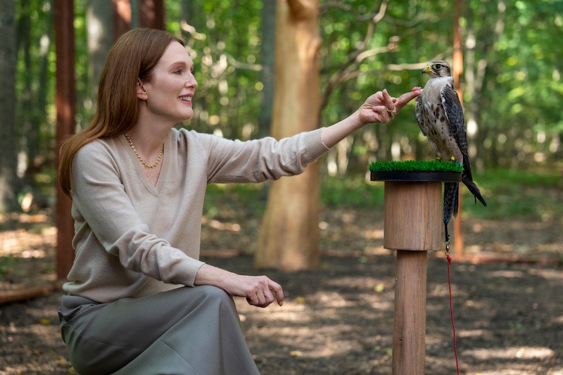 Michaela with a raptor