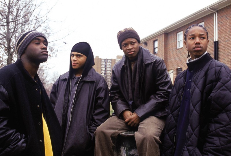 The Wire's season 1 "corner boys": Poot, Bodie, D'Angelo, and Wallace