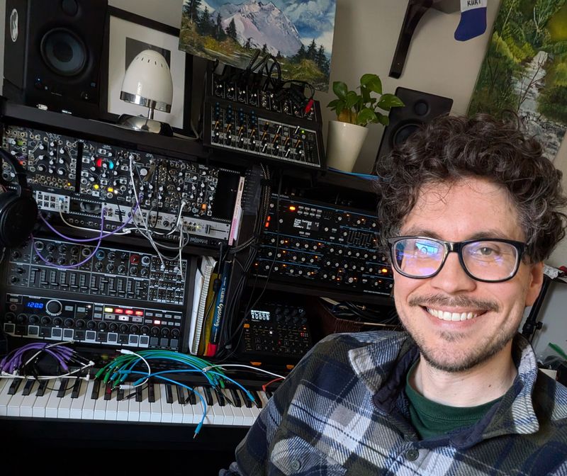 Selfie in front of music setup