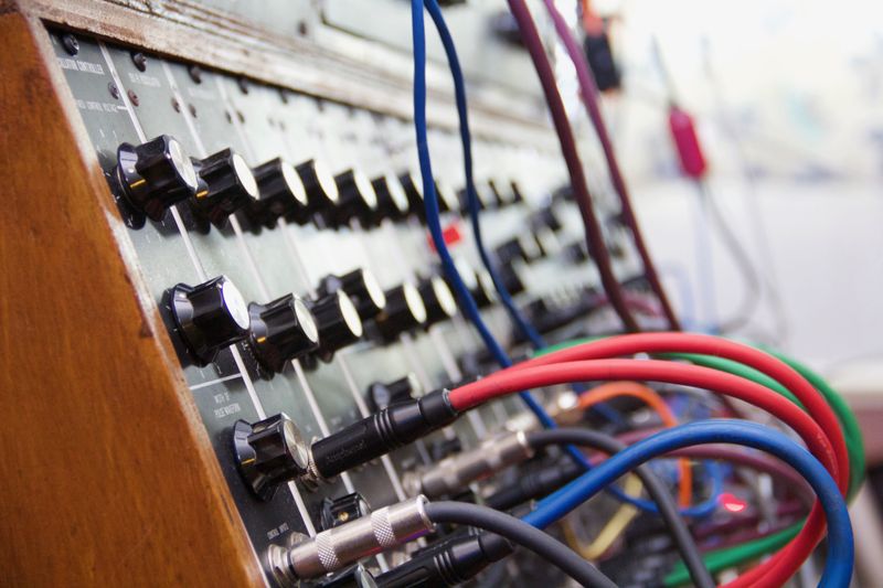 Generic modular synth closeup